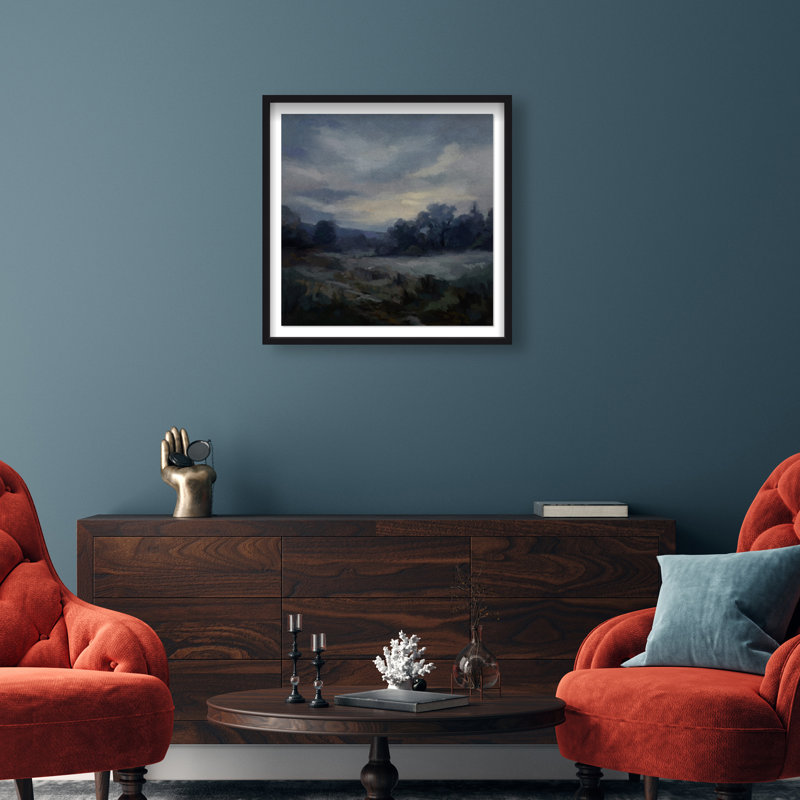 Impression encadrée « Nuits indigo » : paysage et nature, par Oliver Gal, 31.5"H x 31.5"W, Black Frame