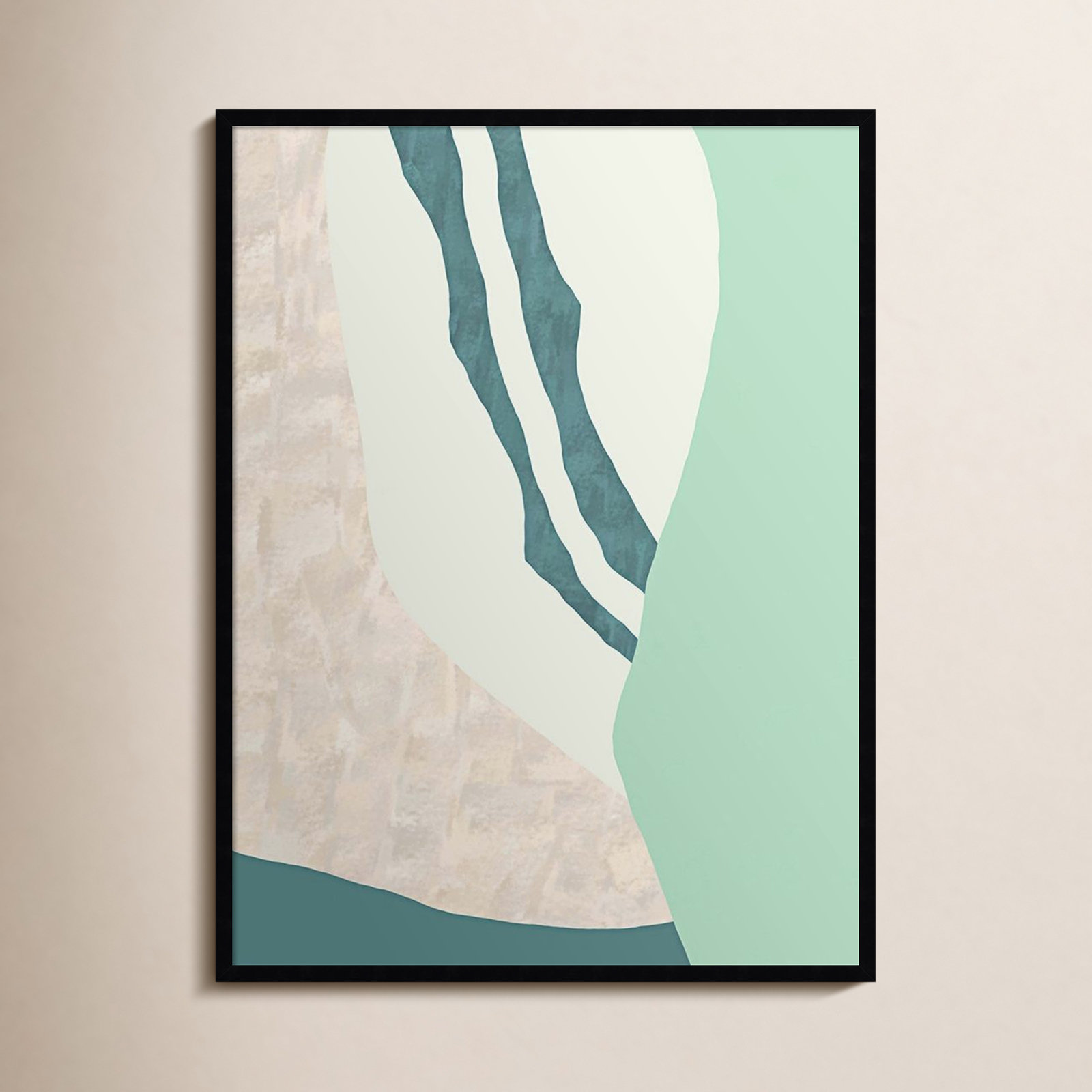 Amble Print by Sakshi Modi, Black, 41" H x 31" W x 1" D
