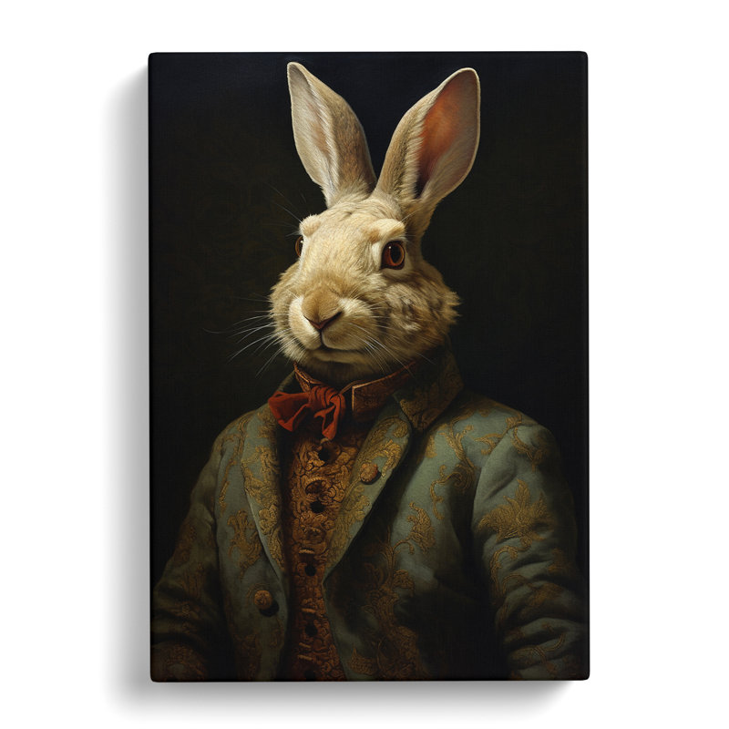 Rabbit Renaissance Art - Wrapped Canvas, 50cm H x 35cm W x 3cm D