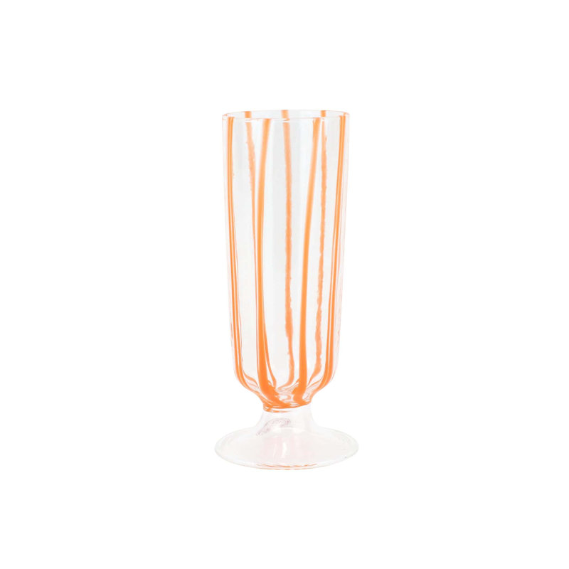 Verre à champagne Nuovo Stripe, Transparent / orange
