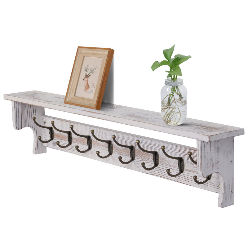 Amarisa 35.83" Wall Mounted Coat Rack with Shelves