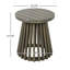 Table d'appoint d'extérieur en bois d'acacia pour le patio, table basse ronde pour la cour arrière, pelouse, balcon avec finition grise durable-988640647