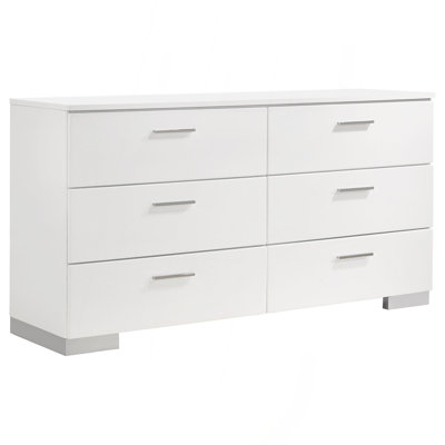 Commode 6 tiroirs ultrabrillante