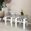 Ensemble de 2, table basse moderne en verre trempé, table de bout, table carrée pour le salon, transparent