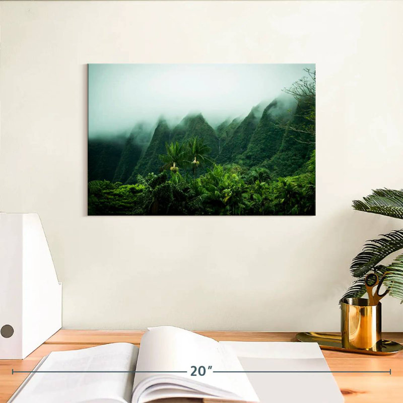 Paysage brumeux de Kaneohe, H 8 po x l 12 po
