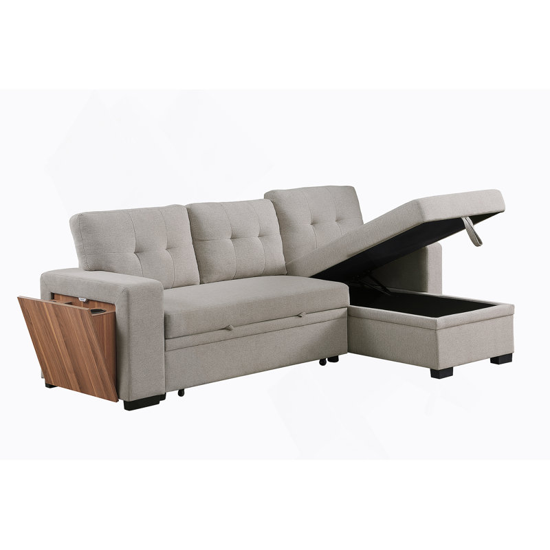 Canapé modulaire 3 pièces rembourré, Lin gris pâle