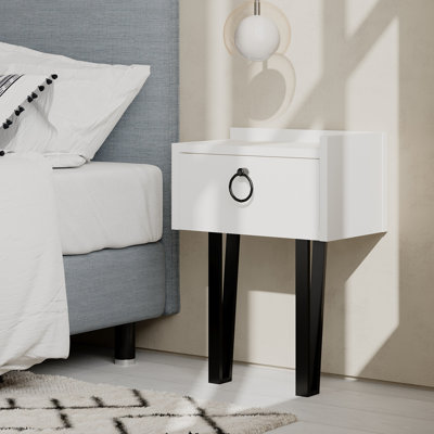 David-Jack 1 Drawer Bedside Table with Hairpin Legs