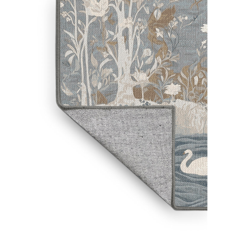 Machine Washable Brown Area Rug, Round 8'