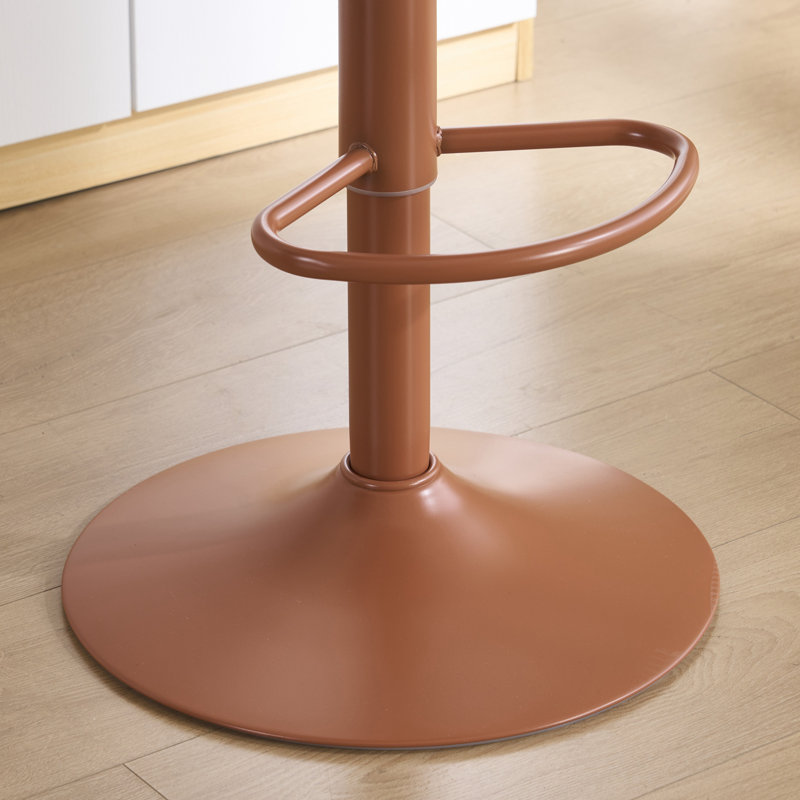 Meli Height-Adjustable Swivel Bar Stool, Brick-red
