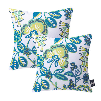 Outdoor Floral Colleciton Outdoor Reversible Throw Pillow