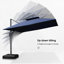 Parasol carré en porte-à-faux 10 pi avec base et housse de parasol avec fermeture à glissière, bleu marine-529176100