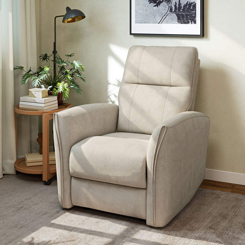 Power Recliner Chair, Upholstered Recliner Chair w/ USB Ports, Beige, Beige