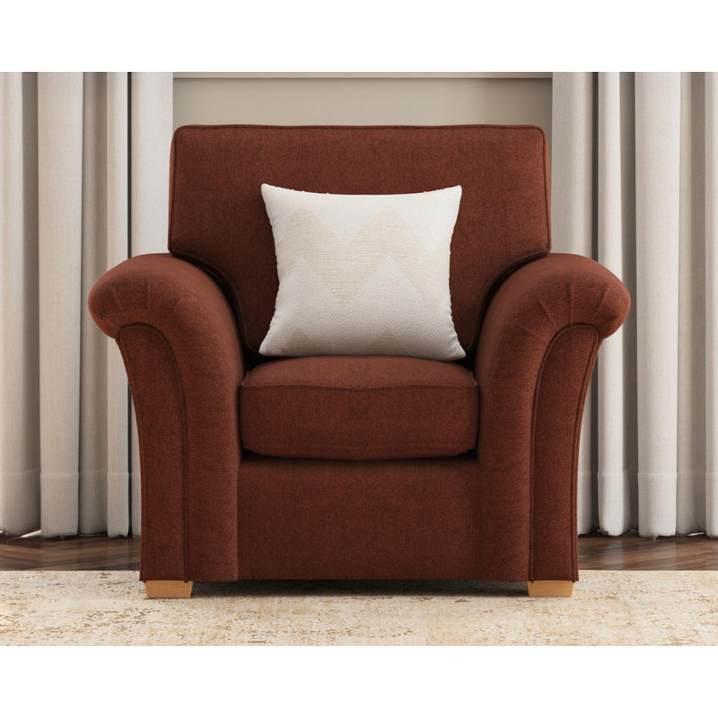 Upholstered Armchair, Brick
