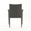 Chaises empilables grises en PE avec structure en fer, coussins argent et eau, de 4 pour le confort et la durabilité du patio