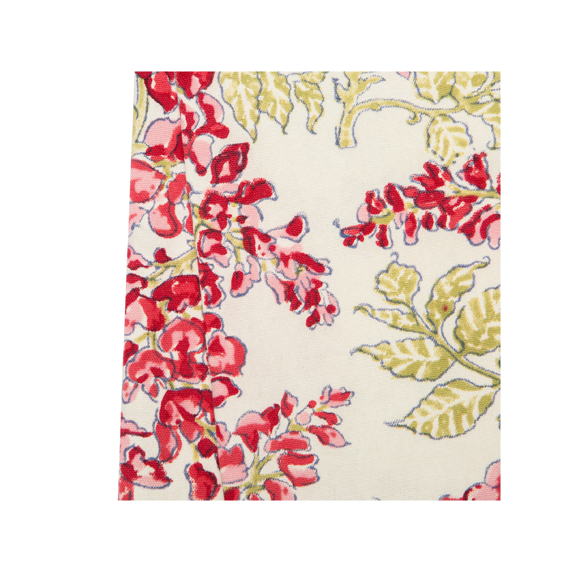 Kappa Floral Tea Towel Kitchen Towel, Olive Green/Pink/Ivory/Red