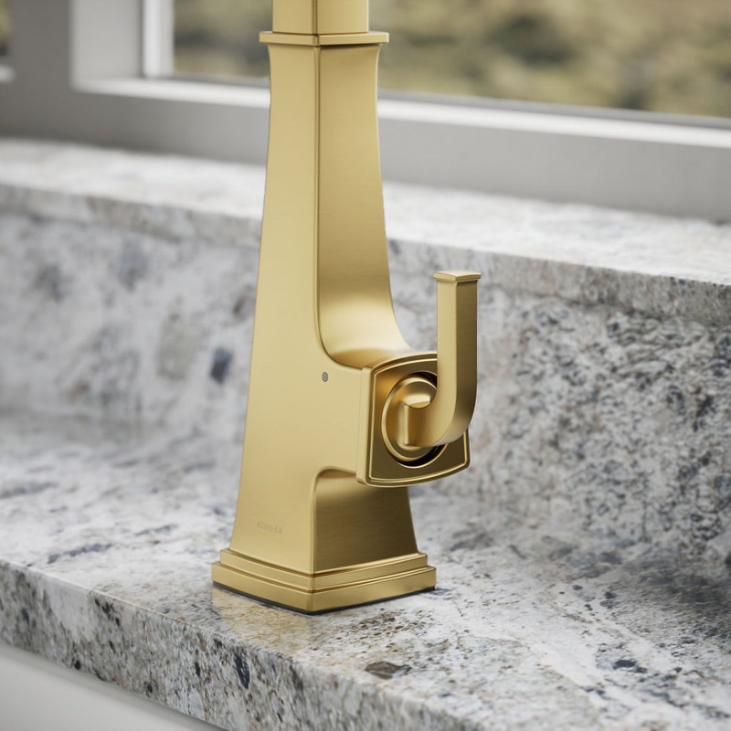 Riff Touchless Pull-Down Kitchen Sink Faucet, Moderne Brass