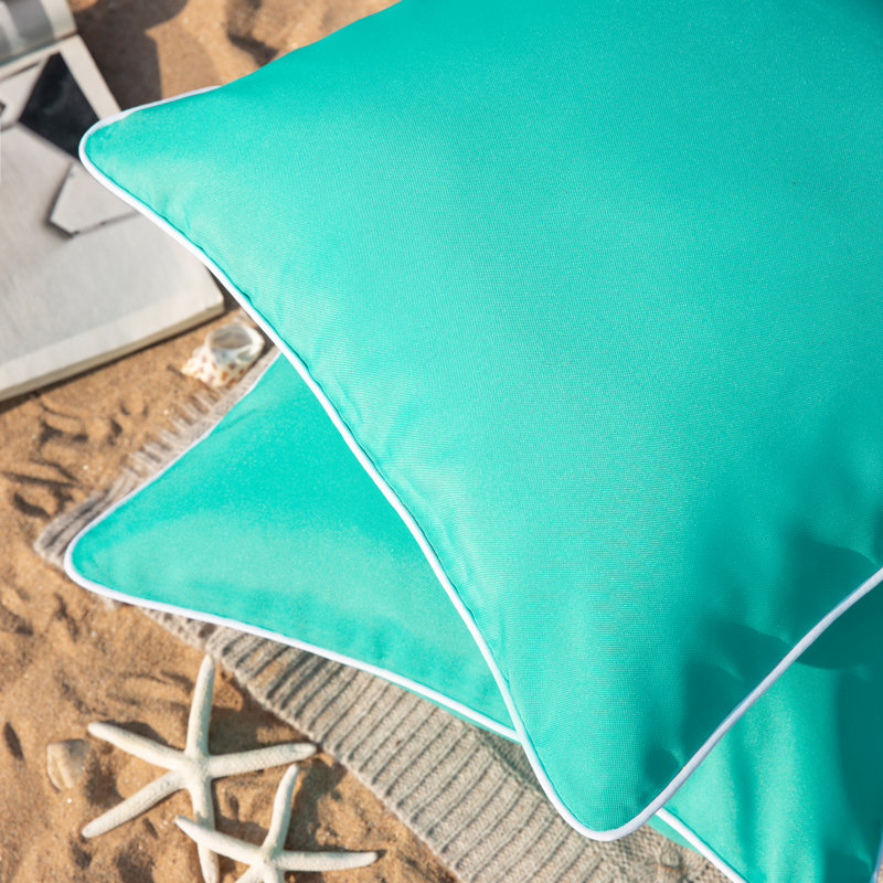 Housse de coussin d'extérieur Phantoscope, Carré 20 po, Vert, Housse de coussin seulement - sans coussin