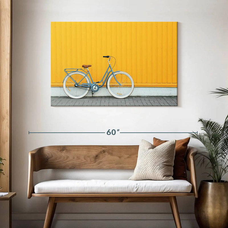 Mehar New Blue Bicycle, 30" H x 45" W