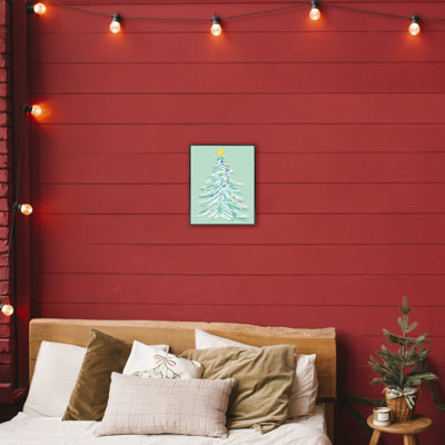Pastel Christmas Tree Whimsy Framed Giclee, design by Hillary Holt