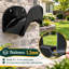 Porte-boyau d'arrosage mural noir robuste avec support en métal durable et support mural robuste pour le rangement des boyaux extérieurs.