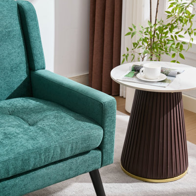 47.24" Wide Tufted Back 2-Seater Accent Chair With High-Density Foam Cushion Premium Linen/Suede Loveseat Sofa For Small Spaces