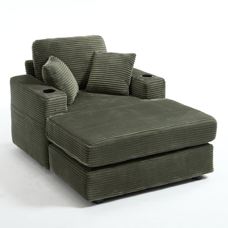 Canapé en velours Corduroy, Vert