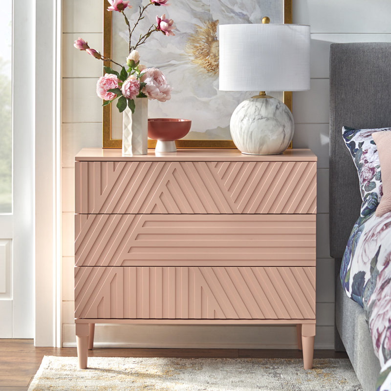 Gercho 3 - Drawer Accent Chest, Blush