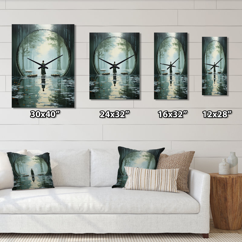 Horloge murale Hinduisim Divine Journey I - Hindouisme surdimensionné, H 32 po x l 16 po x P 1 po