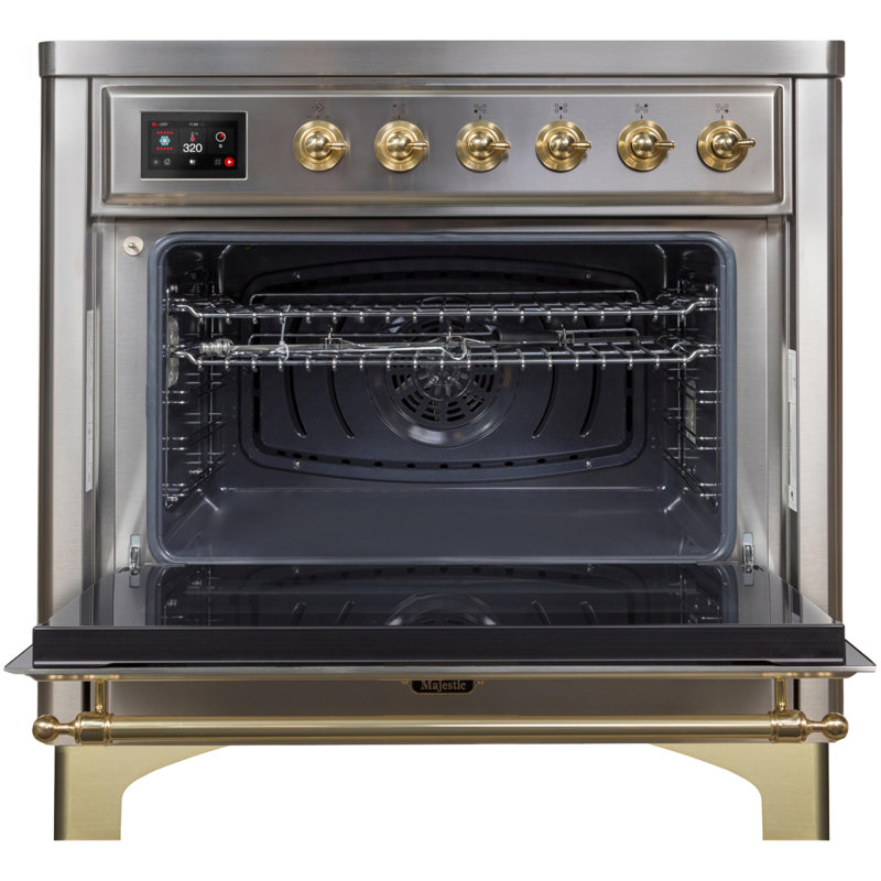 Cuisinière à induction 36 pouces avec 5 éléments à induction ILVE Majestic II Series (porte en verre)