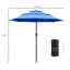 Parasol d'extérieur 9 pi avec tissu bleu foncé et manivelle, pour terrasse de patio 9 pi 3 po - bouton à manivelle inclinable, jardin