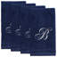 Ensemble de 4 serviettes monogrammées bleu marine - brodées blanches-108936641