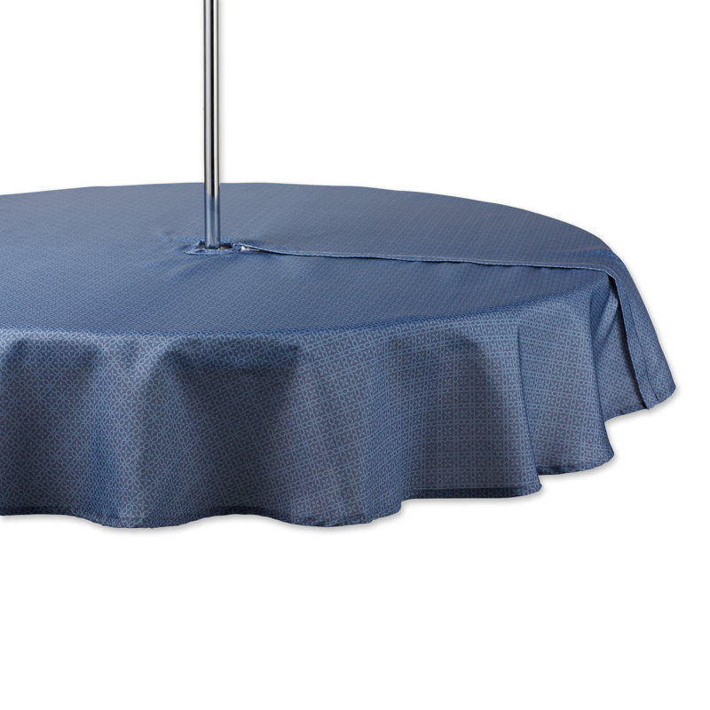 Jakeway Geometric Round Tablecloth, French Blue