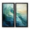 «Green and White Sway Wave Serenity - Abstract Geometric Wall Decor», ensemble d'art mural encadré abstrait vert