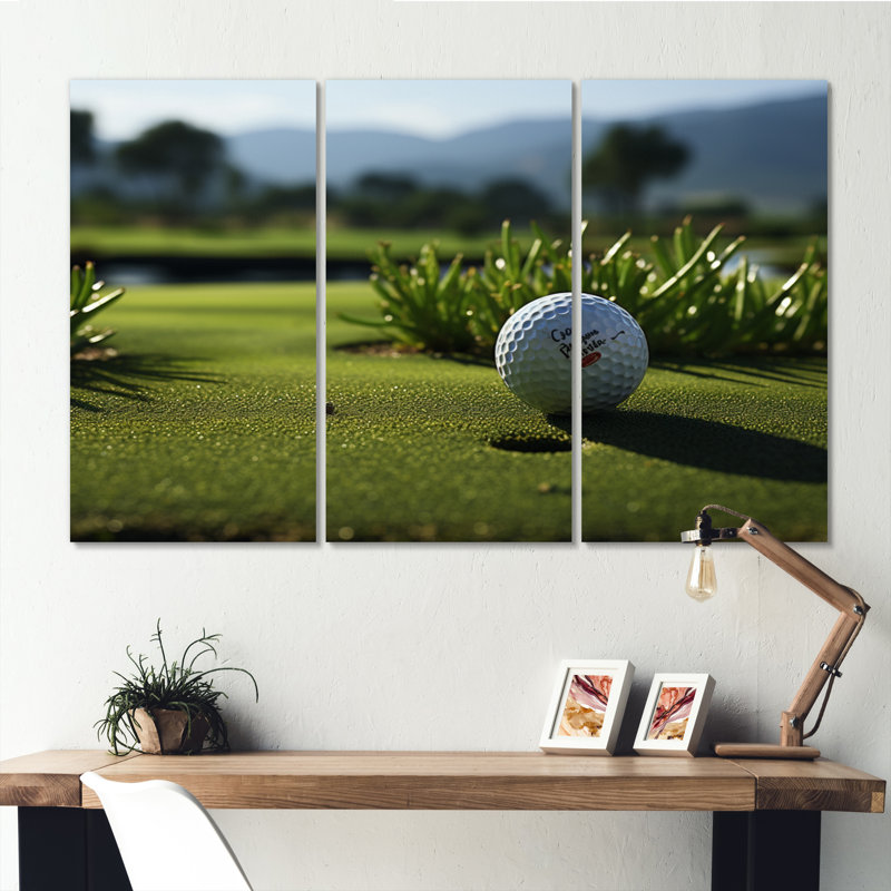 " Golf Precision Putt III " 3 Piece Art Mixed Media Print, 28" H x 36" W x 1" D