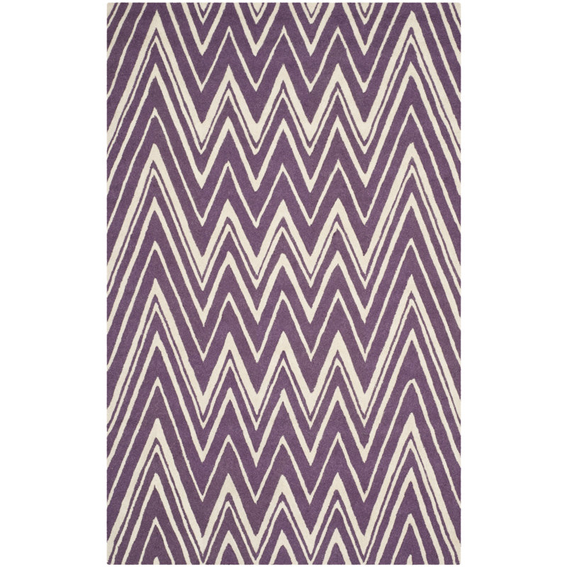 Stephen Chevron Wool Hand Woven Area Rug, Rectangle 152 x 244 cm
