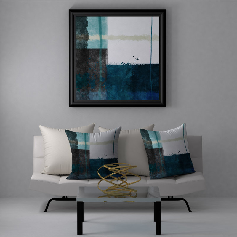 Abstract Throw Pillow, 18" H x 18" W