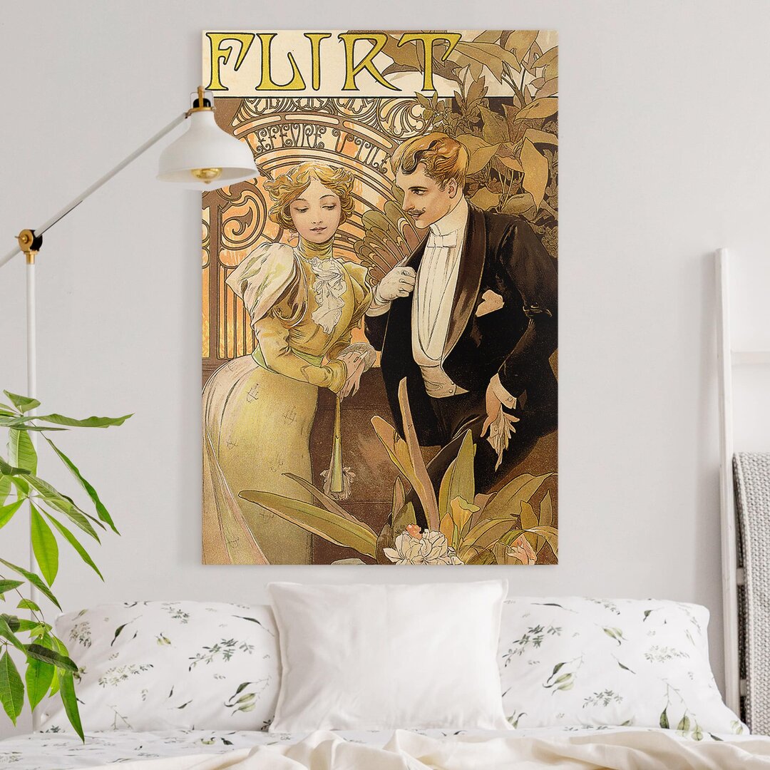 Leinwandbild Werbeplakat Für Flirt Biscuits von Alfons Mucha