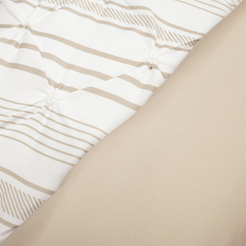 Ravello Pintuck 5 Piece Comforter Set, King, Neutral