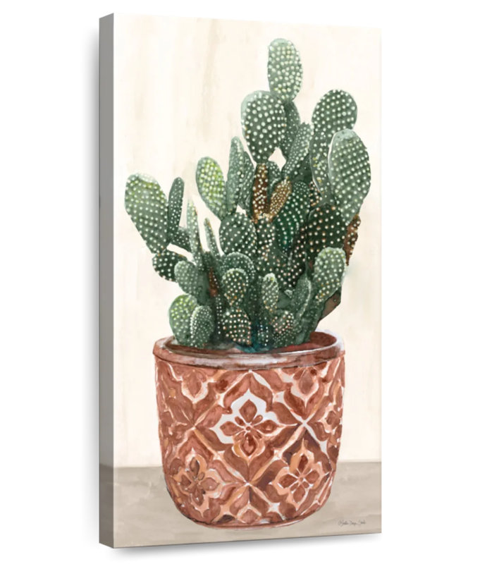 Cactus en pot II, H 30 po x l 15 po