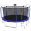 Trampoline 14FT avec panier de basketball, trampoline d'extérieur renforcé de type ASTM avec filet d'enclos