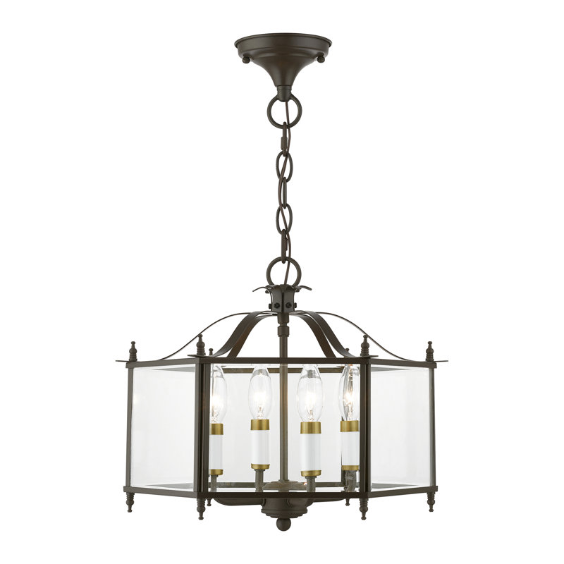 Djamshid Glass Semi Flush Mount, English Bronze