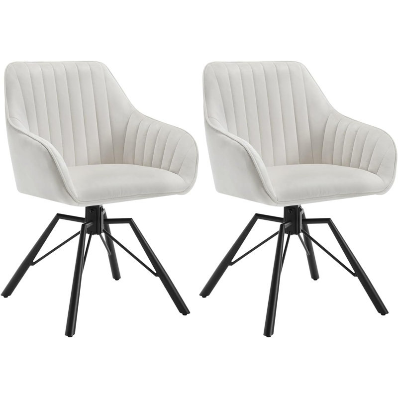Machado 48.5 cm H Velvet Armchair, Creme Velvet