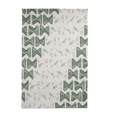 Tapis géométrique vert / gris