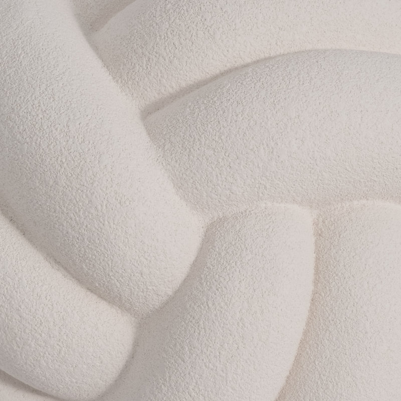 Hershman Knot Orb Rough Texture, 5" H x 5" W x 5" D, White