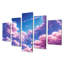 «Pink Cloud Dreams Blue Sky - Clouds», ensemble de 5 décorations murales-898045714