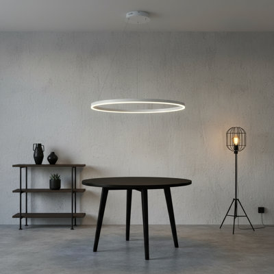 Stockham 1-Light Chandelier Round Circle LED Kitchen Island Pendant Remote Dimming