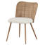 Ensemble de 4 chaises de salle à manger en rotin blanc, chaises de salle à manger Boucle blanches, chaises de cuisine en rotin pe rembourrées avec pieds en métal pour la salle à manger, cuisine