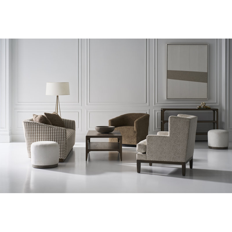Corbin 18.5" Wide Round Standard Ottoman, Hazelnut, 8794 Hazelnut
