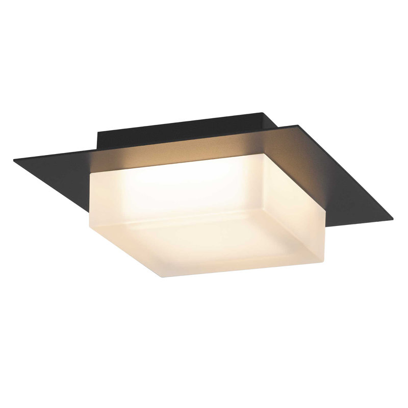 Plafonnier encastré à DEL intégré, H 2,75 po x l 8 po x P 8 po, Noir