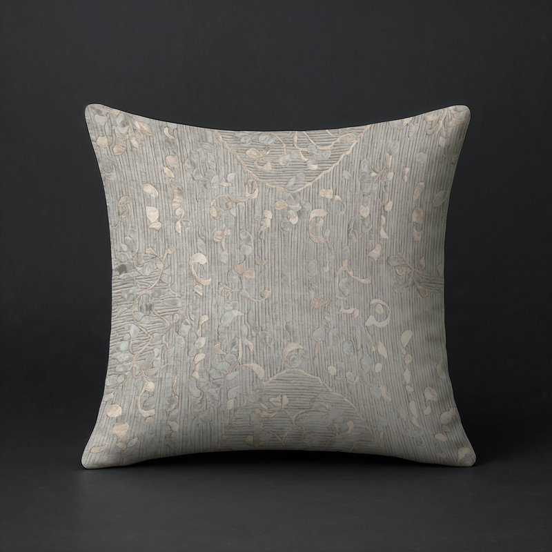 Coussin décoratif intérieur et extérieur Modern, Carré 16 po, Gris abstrait 245